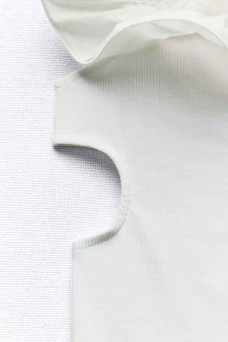 Viral White Ruffle Accent Dress