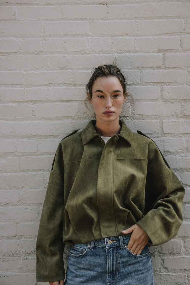 The ÆSTH Suede Bomber Jacket