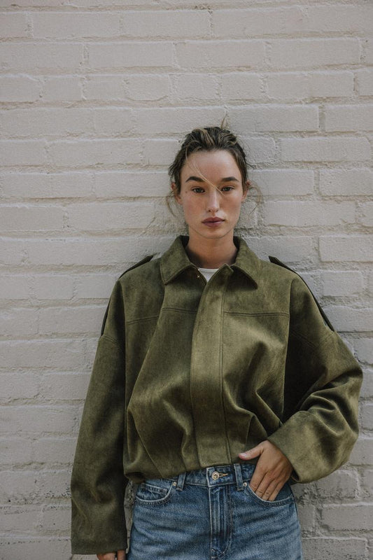 The ÆSTH Suede Bomber Jacket