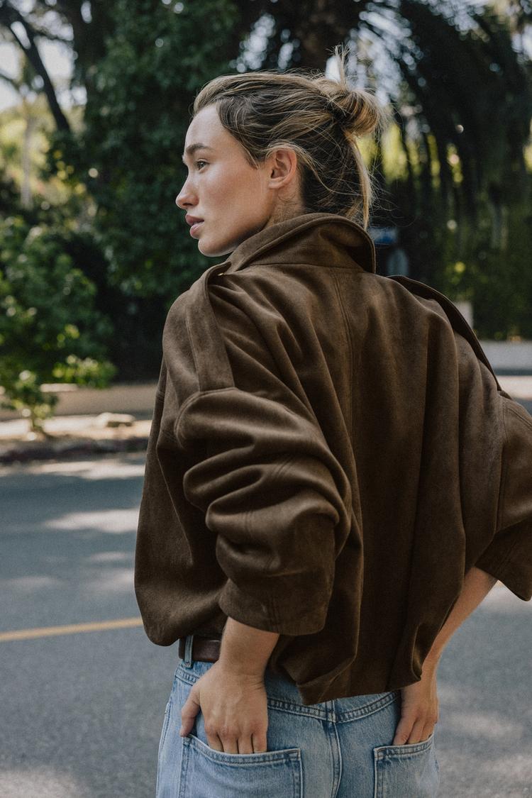 The ÆSTH Suede Bomber Jacket