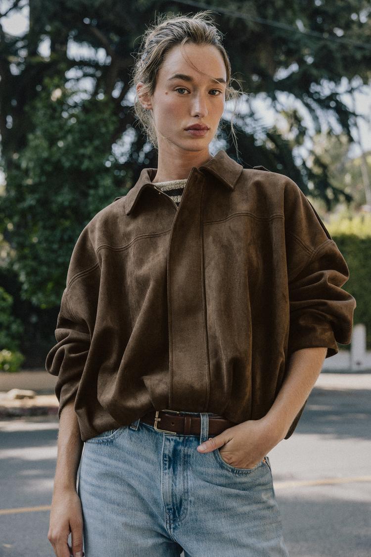 The ÆSTH Suede Bomber Jacket