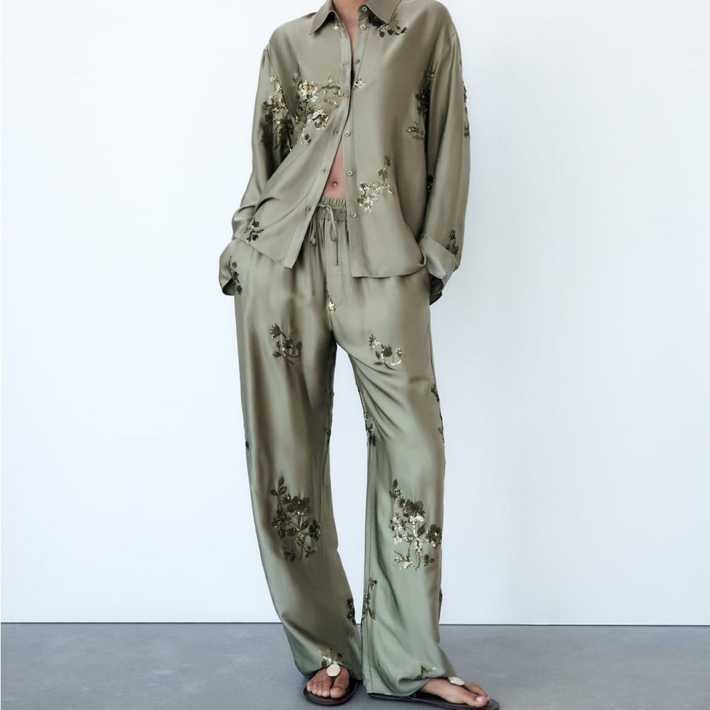 The ÆSTH Sequin Palazzo Blouse