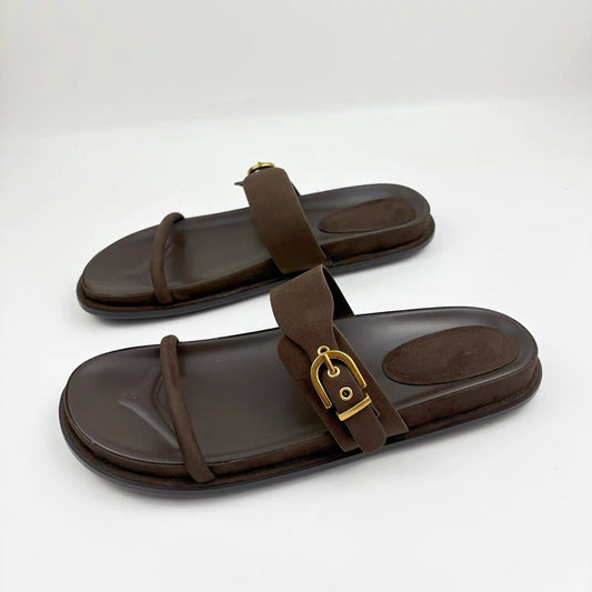 Vienna Flats - Edle Riemchen-Sandale mit Metallschnalle