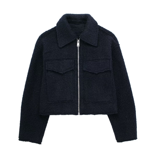 Cropped Bouclé Jacket