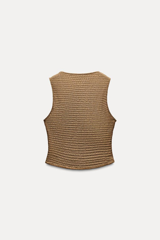 Structured Sleeveless Knit Vest