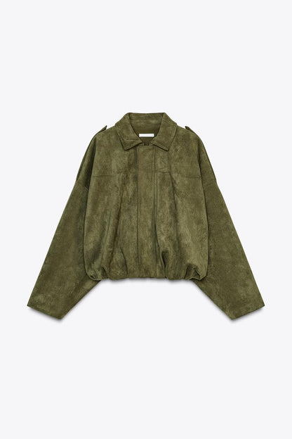 The ÆSTH Suede Bomber Jacket