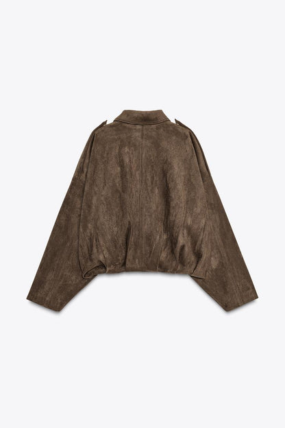 The ÆSTH Suede Bomber Jacket