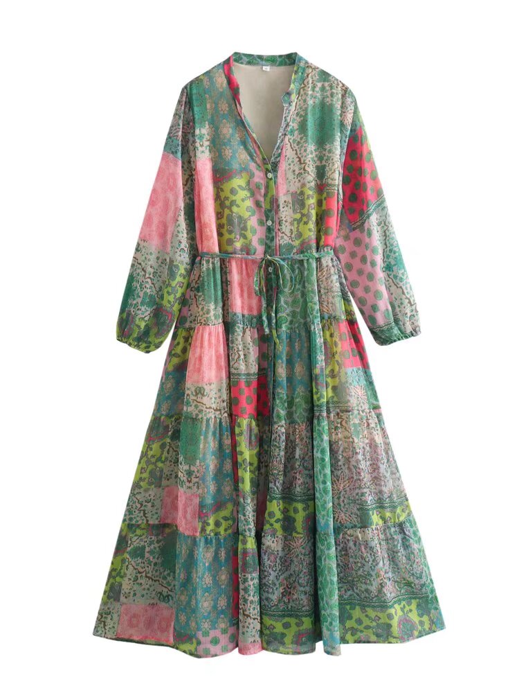 Vintage Floral Maxi Dress